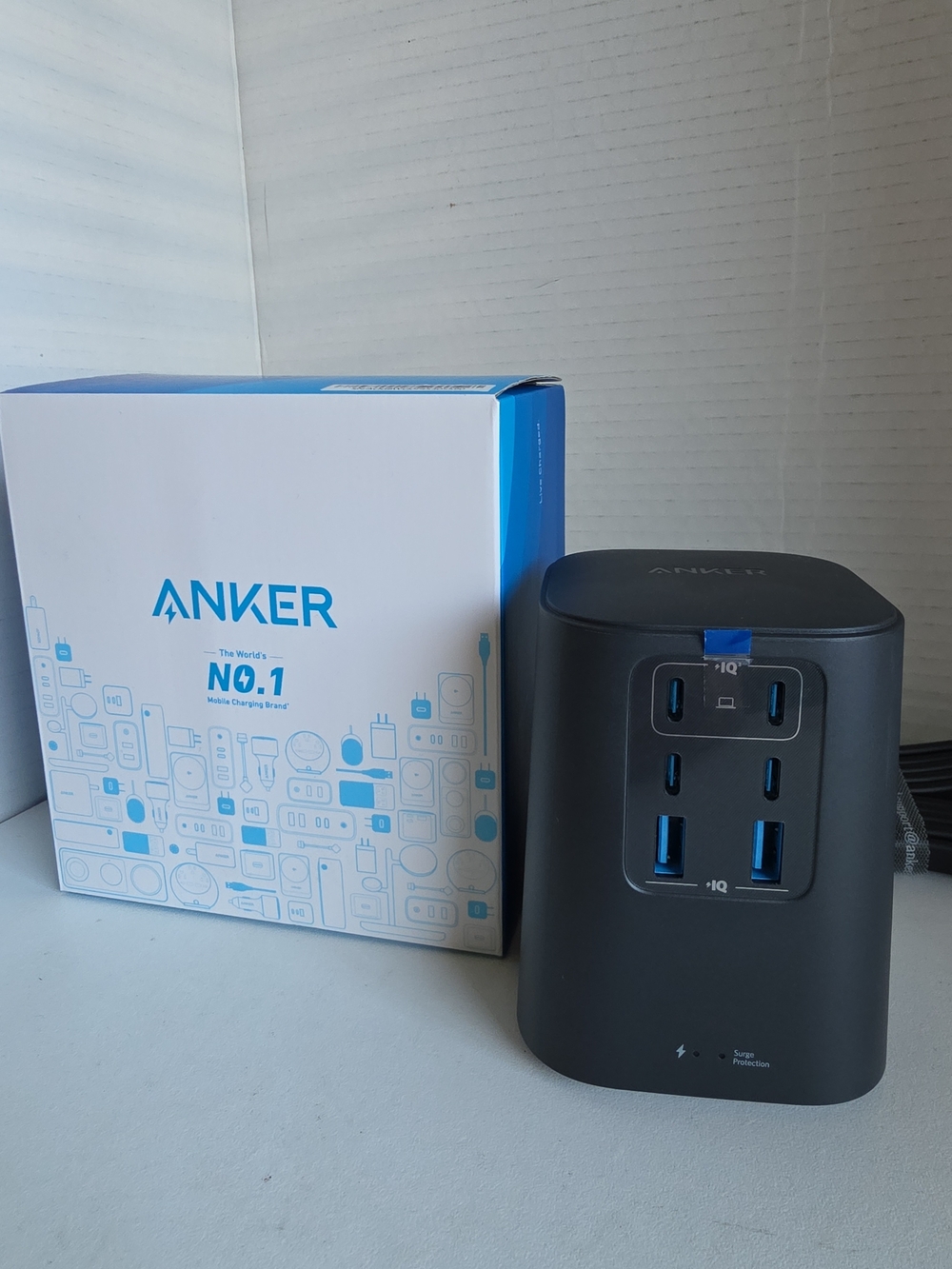 Anker Desktop Charger, 9-in-1 Power Strip with 300J Surge Protector, 5ft